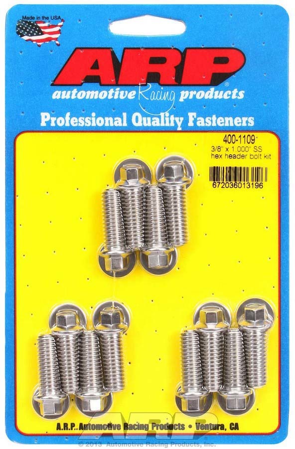 ARP 400-1109 - S/S Header Bolt Kit - 3/8 x 1.00 UHL (12) image