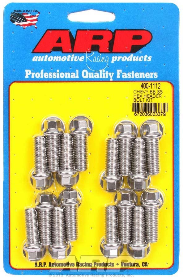 ARP 400-1112 - S/S Header Bolt Kit - 3/8 x 1.00 UHL (16) image