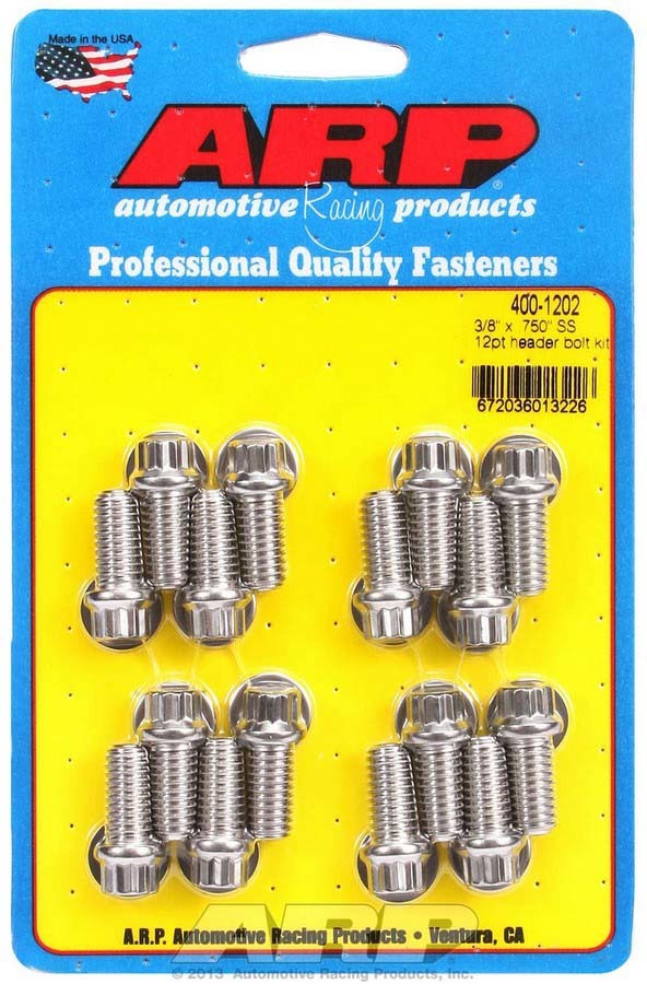 ARP 400-1202 - S/S Header Bolt Kit - 3/8 x .750 UHL (16) image