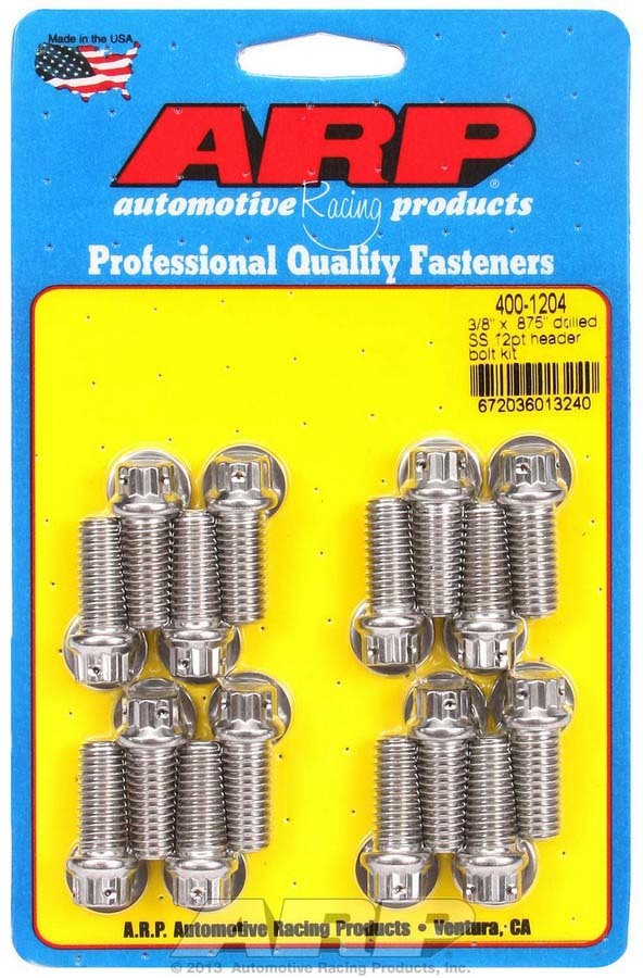 ARP 400-1204 - S/S Header Bolt Kit - 3/8 x .875 UHL (16) image