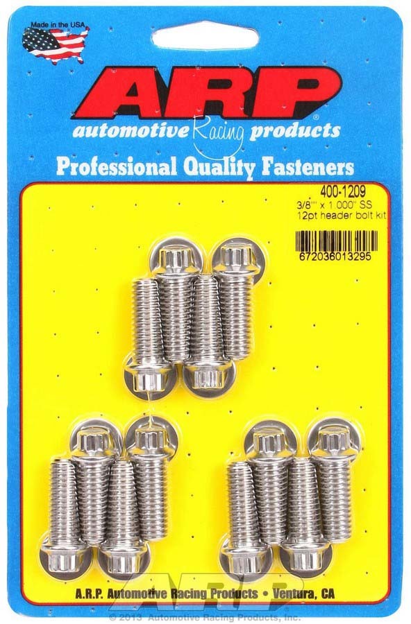 ARP 400-1209 - S/S Header Bolt Kit - 3/8 x 1.00 UHL (12) image