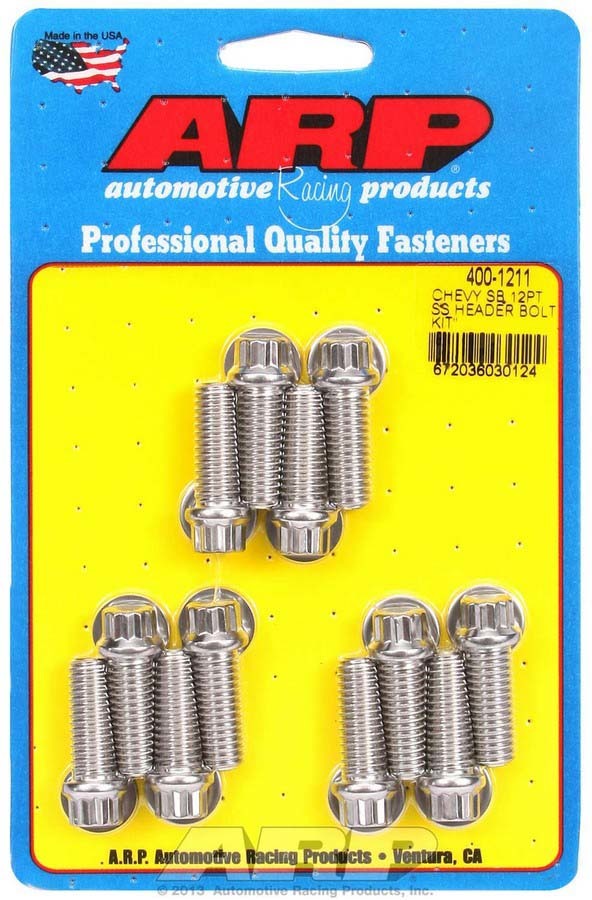 ARP 400-1211 - S/S Header Bolt Kit - 3/8 x 1.00 UHL (12) image