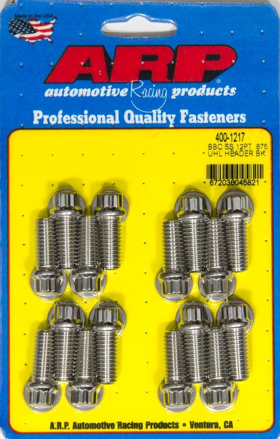 ARP 400-1217 - Header Bolt Kit - 12pt. 3/8 x .875 UHL (16) image