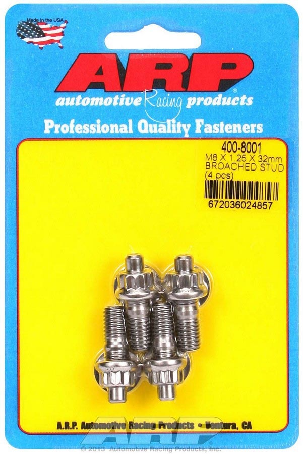 ARP 400-8001 - S/S Stud Kit - (4) M8 x 1.25in x  32mm image