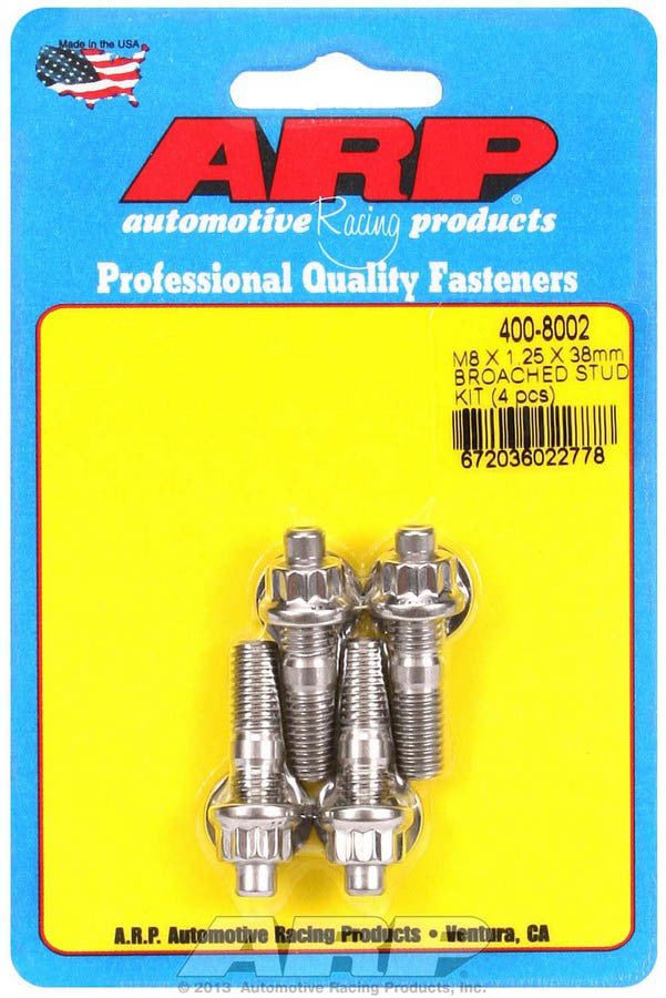 ARP 400-8002 - S/S Stud Kit - (4) M8 x 1.25in x  38mm image