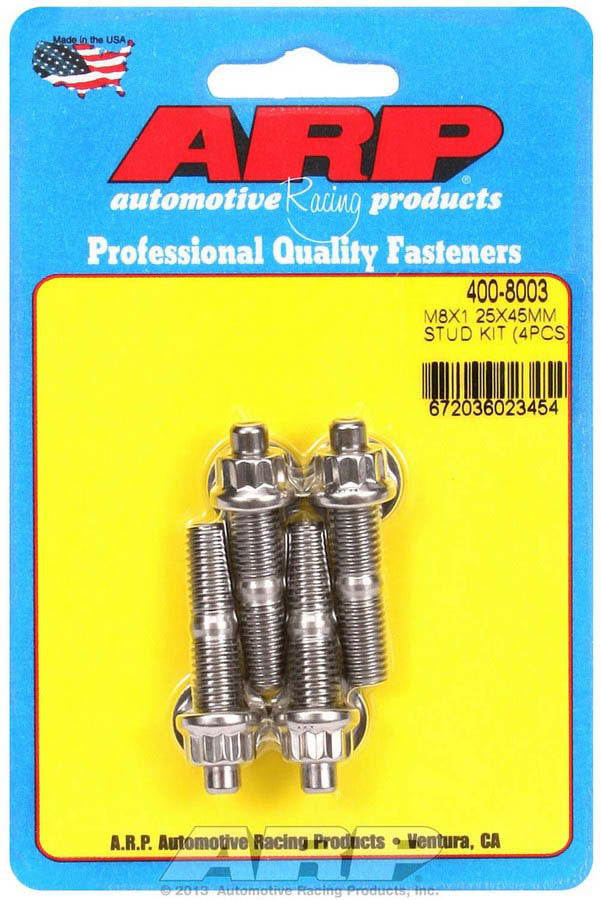 ARP 400-8003 - S/S Stud Kit - (4) M8 x 1.25in x  45mm image