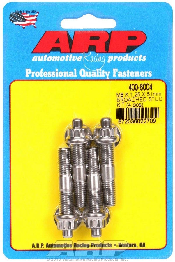 ARP 400-8004 - S/S Stud Kit - (4) M8 x 1.25in x  51mm image