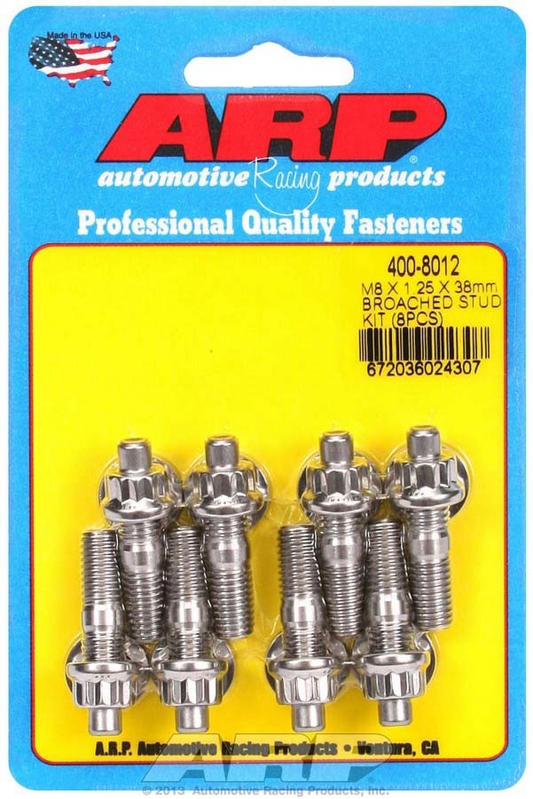 ARP 400-8012 - Stud Kit - Broached 8pk 8mm x 1.25 x 38mm image