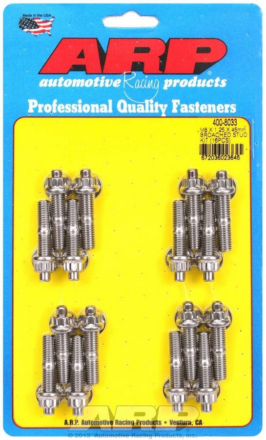 ARP 400-8033 - S/S Stud & Nut Kit (16) 8mm x 1.25in x  45mm image
