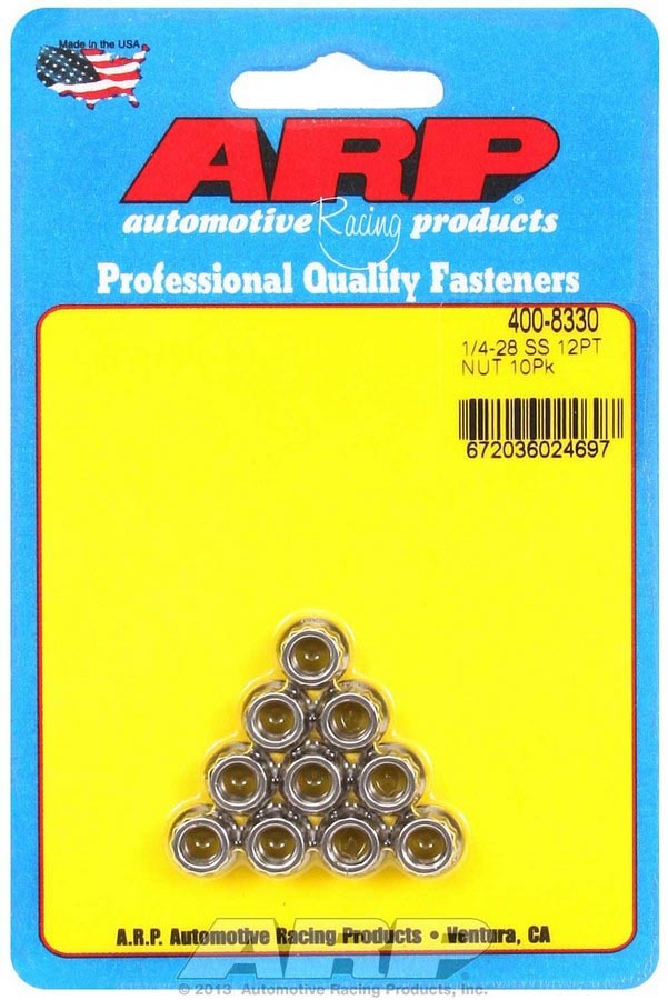 ARP 400-8330 - S/S 12pt. Nuts - 1/4-28 (10) image