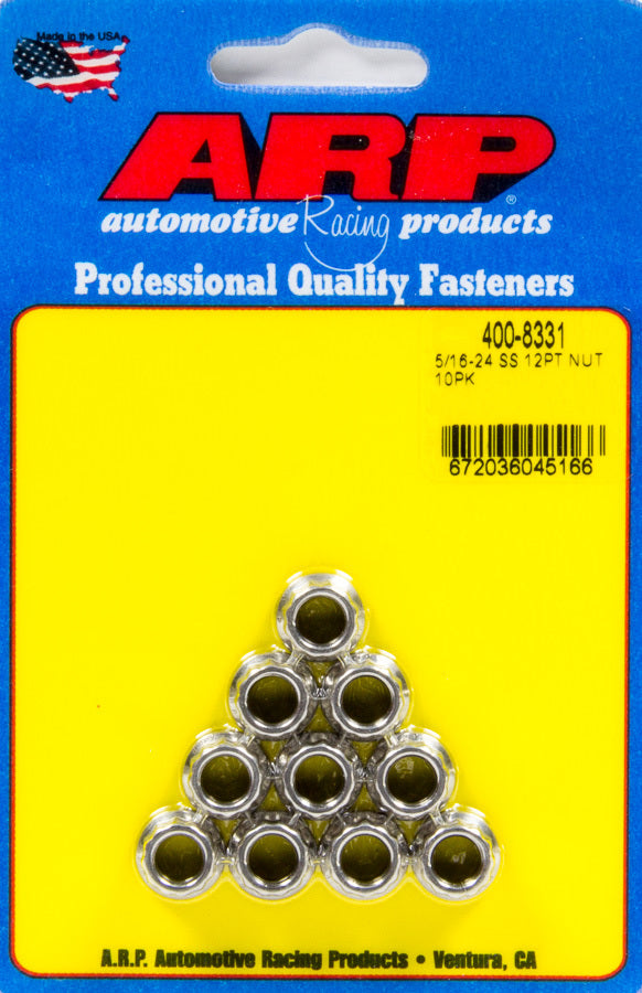 ARP 400-8331 - 5/16-24 SS 12pt Nut Kit (10pk) image