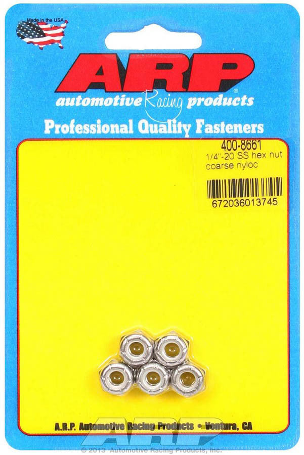 ARP 400-8661 - S/S Hex Nyloc Nuts 1/4-20 (5) image