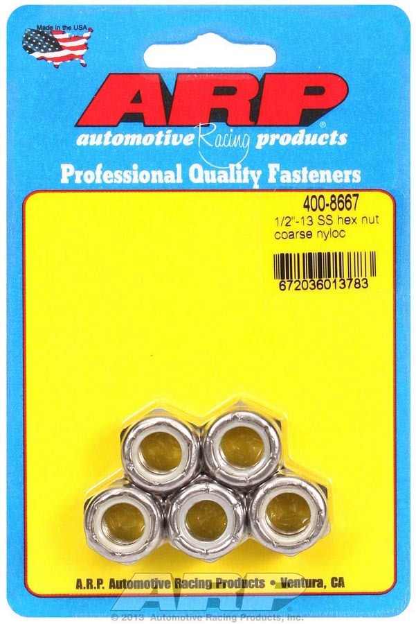 ARP 400-8667 - S/S Hex Nyloc Nuts 1/2-13 (5) image