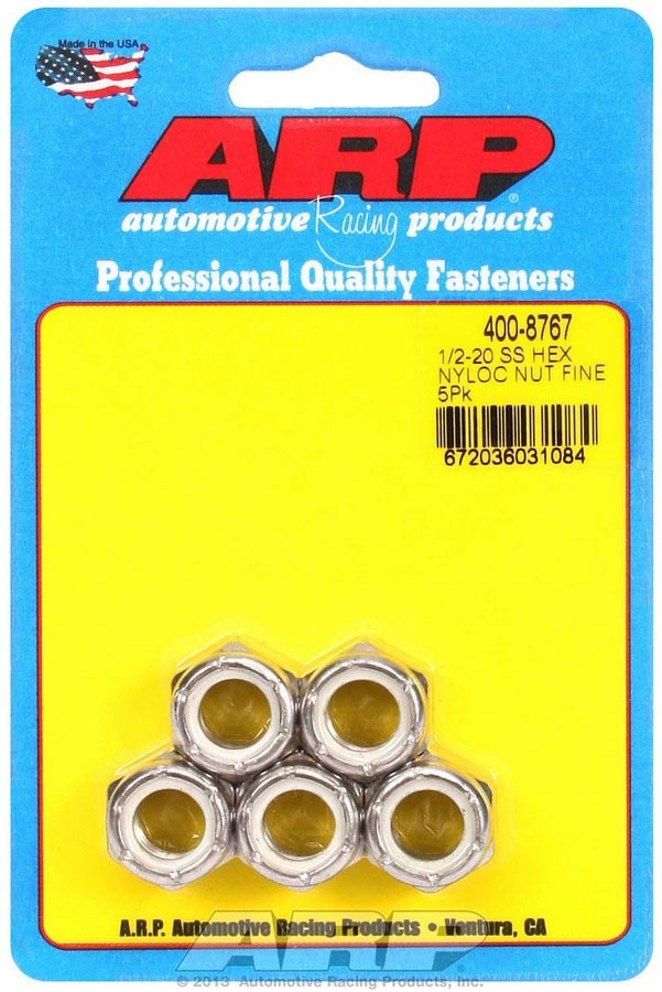 ARP 400-8767 - S/S 6pt. Fine Nyloc Nuts - 1/2-20 (5) image