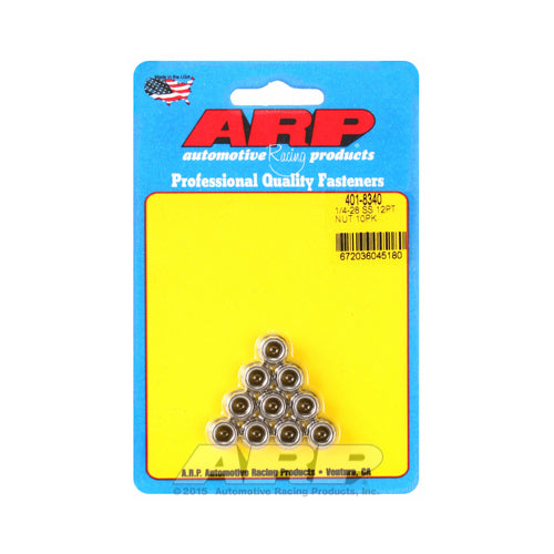 ARP 401-8340 - 1/4-20 SS 12pt Nut Kit (10pk) image