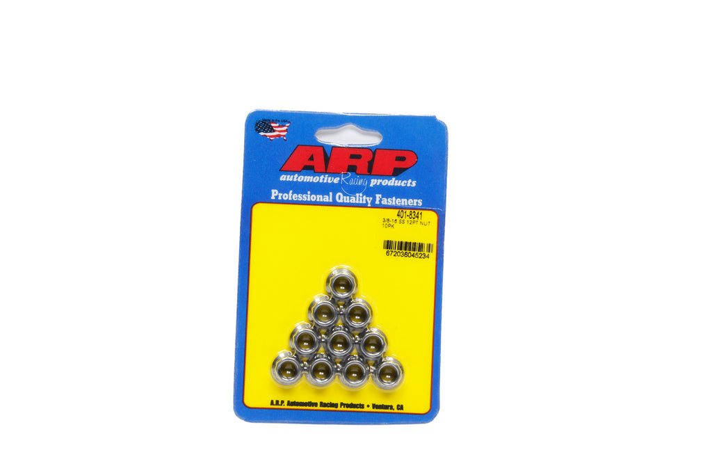 ARP 401-8341 - 3/8-16 SS 12pt Nut Kit 10pk image