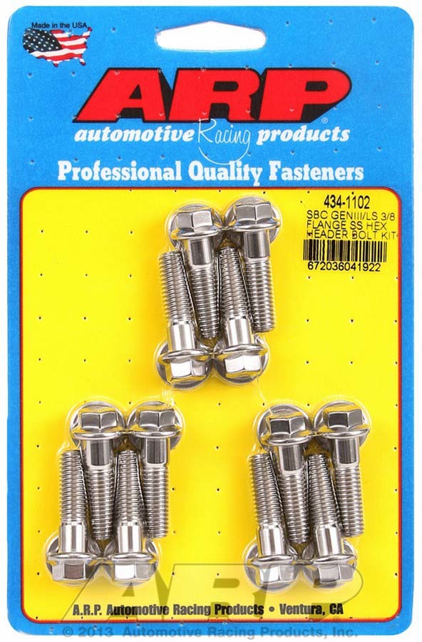 ARP 434-1102 - S/S Header Bolt Kit - 6pt. GM LS image