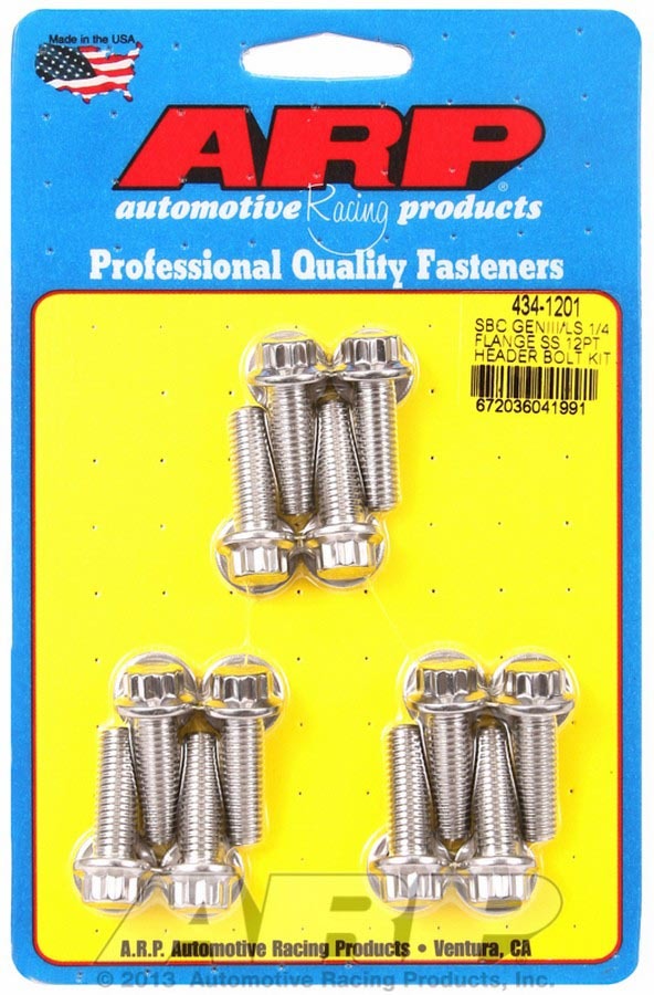 ARP 434-1201 - S/S Header Bolt Kit - 12pt. GM LS image