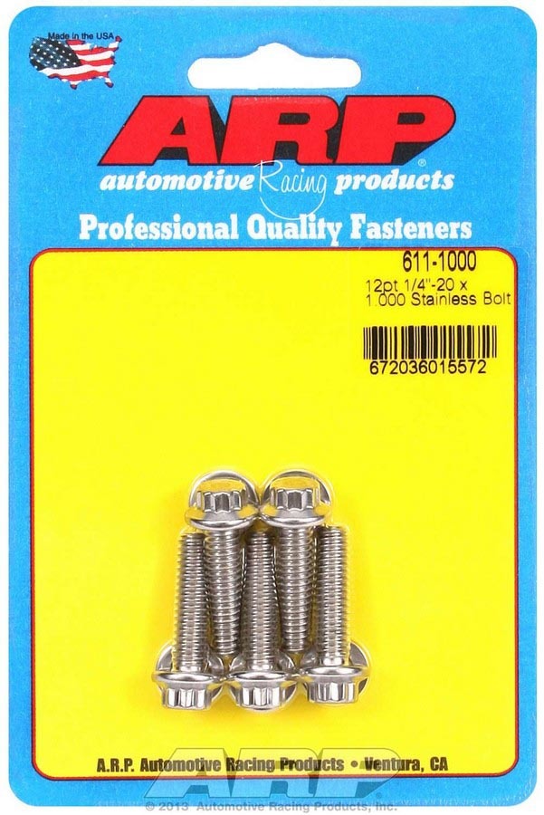 ARP 611-1000 - S/S Bolt Kit - 12pt. (5) 1/4-20 x 1.000 image