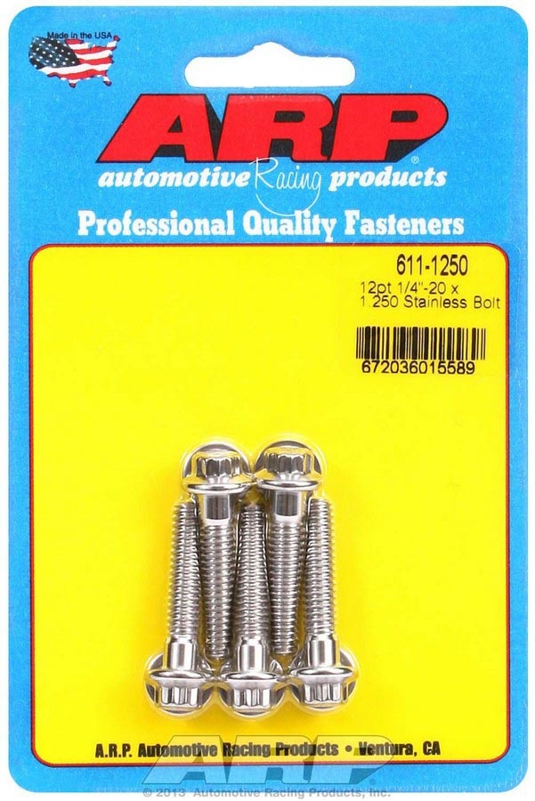 ARP 611-1250 - S/S Bolt Kit - 12pt. (5) 1/4-20 x 1.250 image