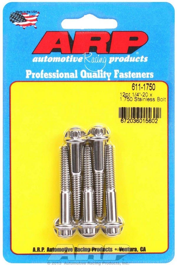 ARP 611-1750 - S/S Bolt Kit - 12pt. (5) 1/4-20 x 1.750 image