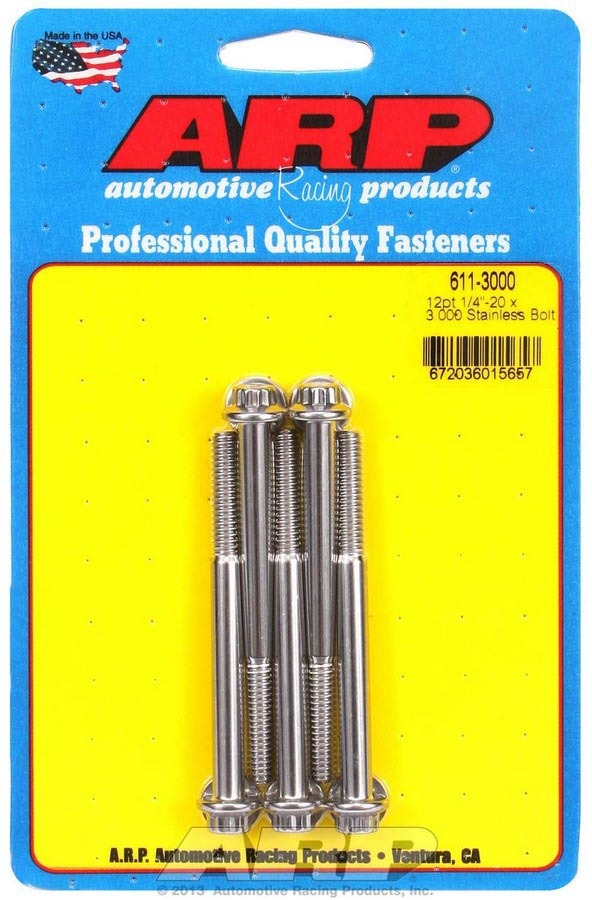 ARP 611-3000 - S/S Bolt Kit - 12pt. (5) 1/4-20 x 3.000 image