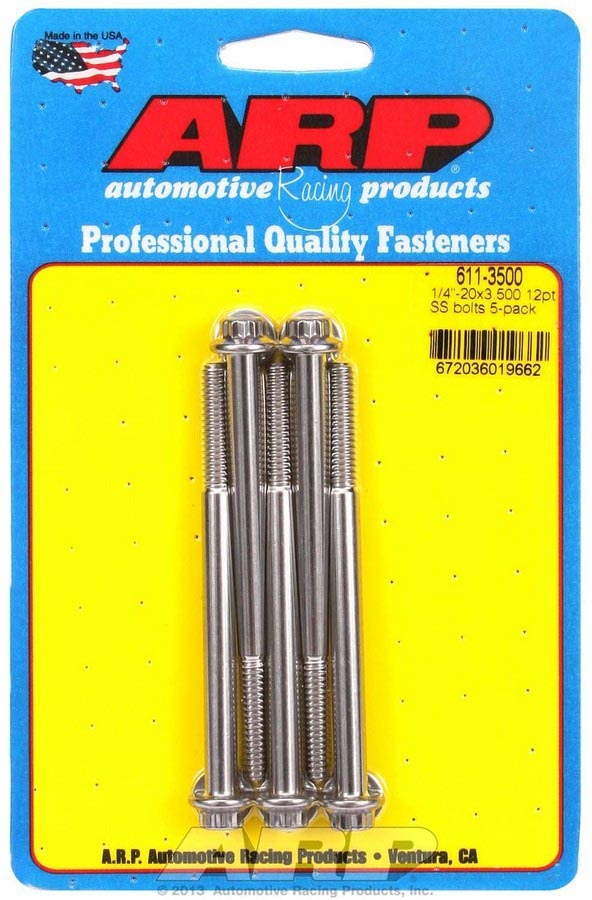 ARP 611-3500 - S/S Bolt Kit - 12pt. (5) 1/4-20 x 3.500 image