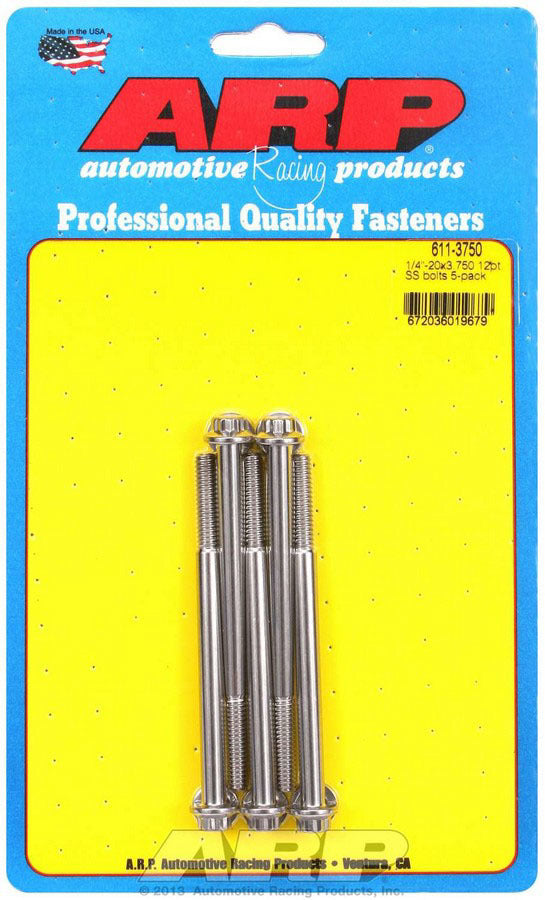 ARP 611-3750 - S/S Bolt Kit - 12pt. (5) 1/4-20 x 3.750 image