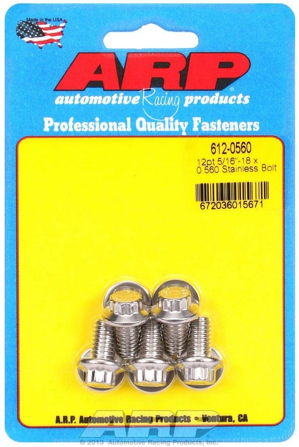 ARP 612-0560 - S/S Bolt Kit - 12pt. (5) 5/16-18 x .560 image