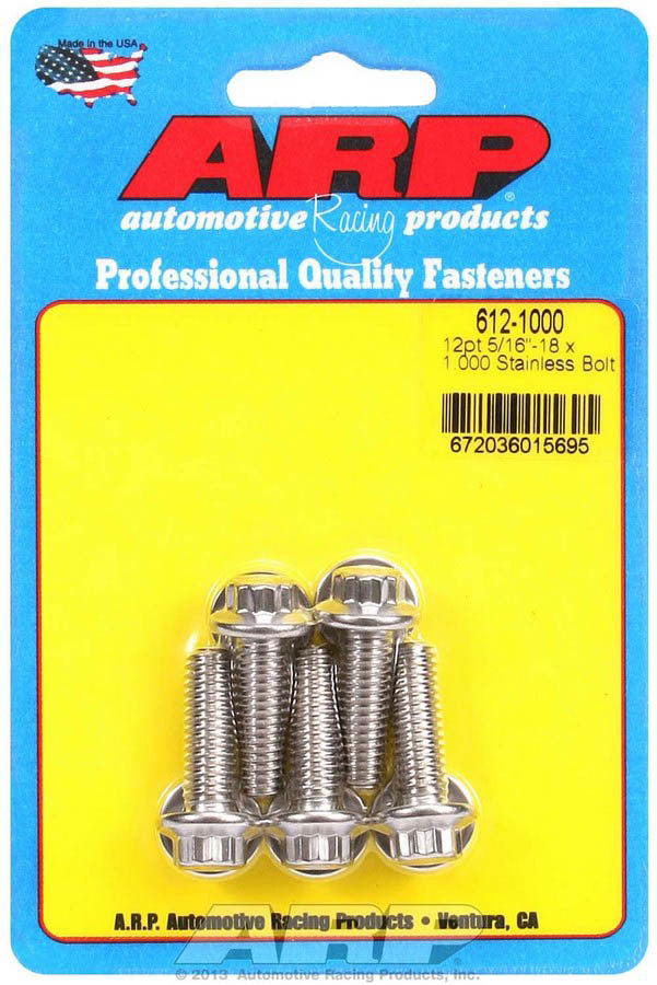 ARP 612-1000 - S/S Bolt Kit - 12pt. (5) 5/16-18 x 1.000 image