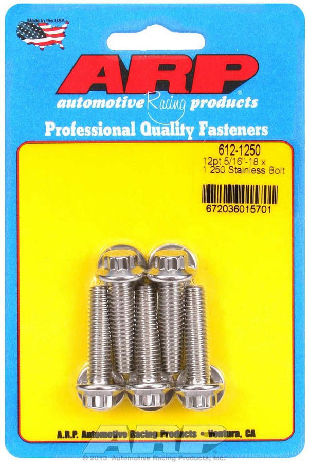 ARP 612-1250 - S/S Bolt Kit - 12pt. (5) 5/16-18 x 1.250 image