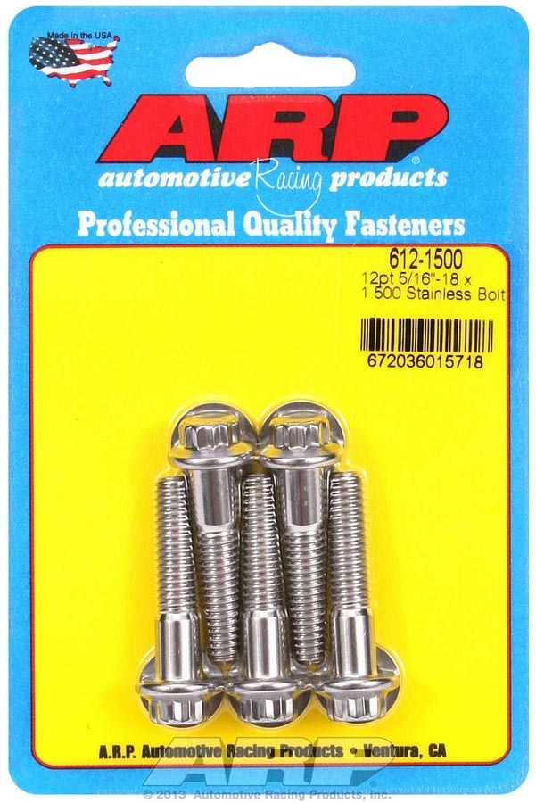 ARP 612-1500 - S/S Bolt Kit - 12pt. (5) 5/16-18 x 1.500 image