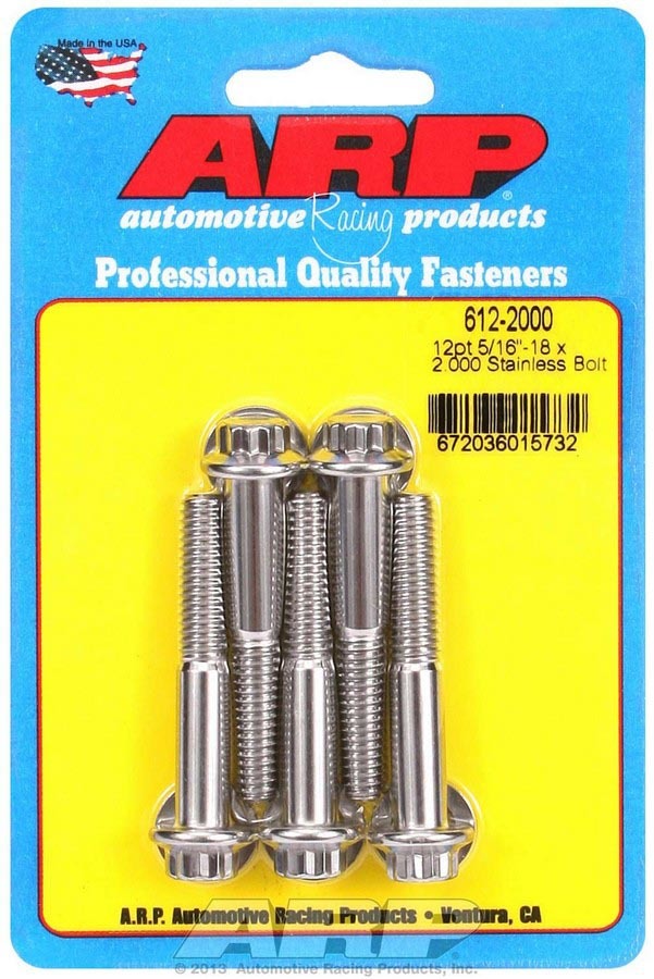 ARP 612-2000 - S/S Bolt Kit - 12pt. (5) 5/16-18 x 2.000 image