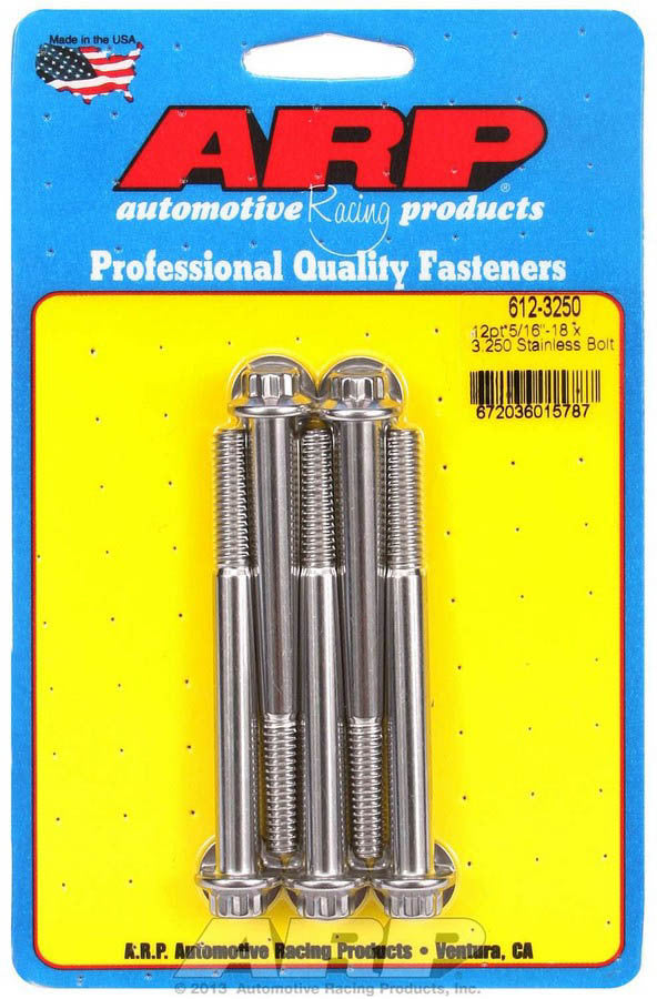 ARP 612-3250 - S/S Bolt Kit - 12pt. (5) 5/16-18 x 3.250 image