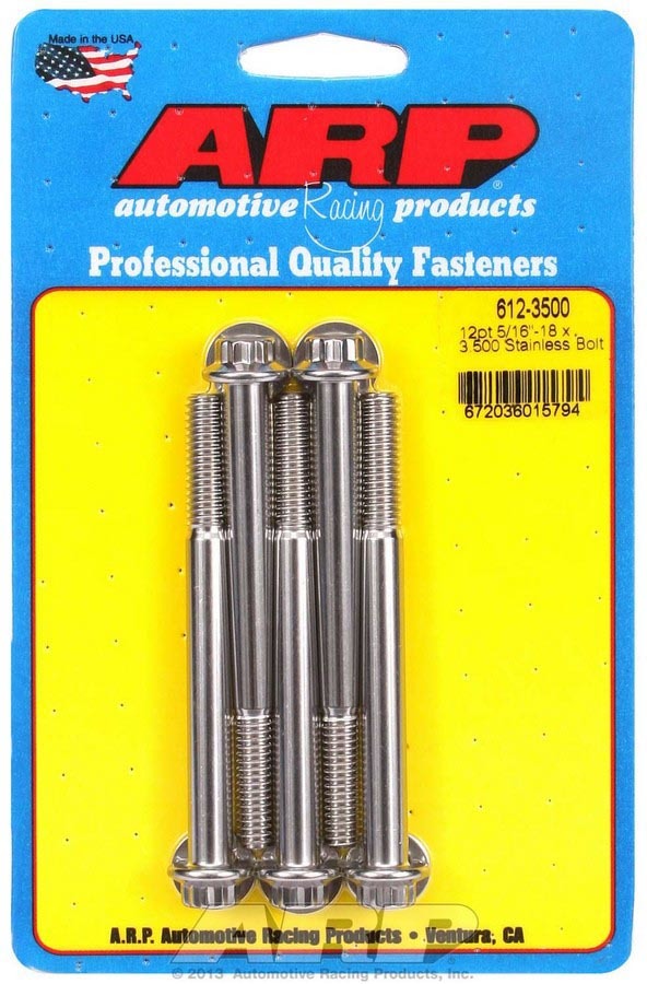 ARP 612-3500 - S/S Bolt Kit - 12pt. (5) 5/16-18 x 3.500 image