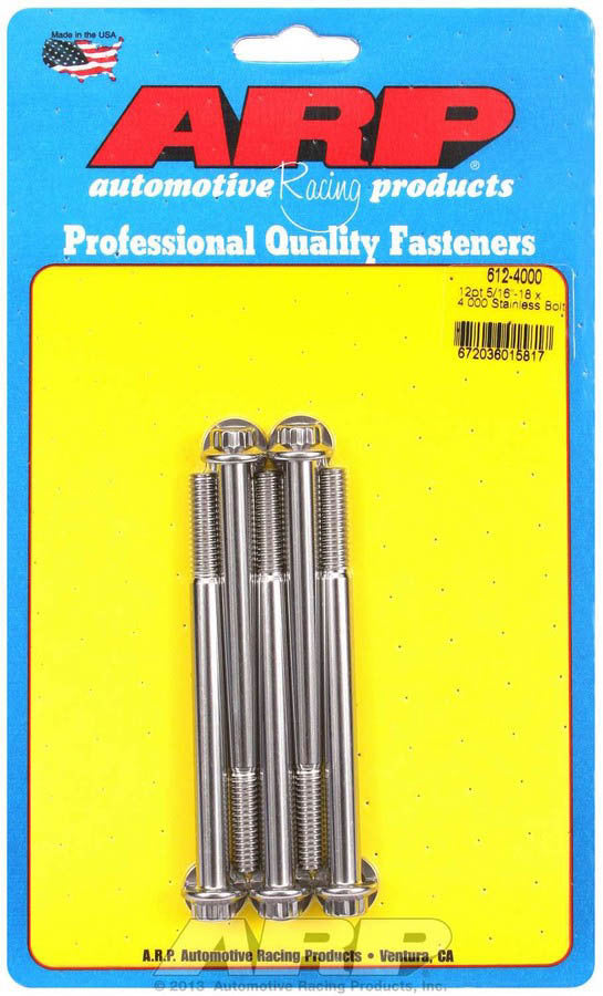 ARP 612-4000 - S/S Bolt Kit - 12pt. (5) 5/16-18 x 4.000 image