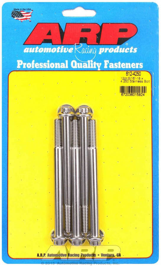 ARP 612-4250 - S/S Bolt Kit - 12pt. (5) 5/16-18 x 4.250 image