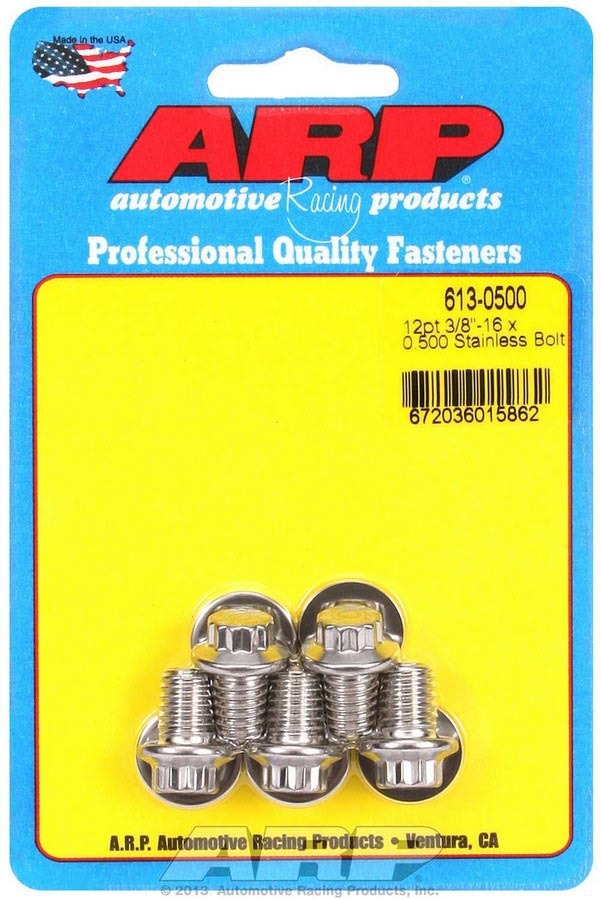 ARP 613-0500 - S/S Bolt Kit - 12pt. (5) 3/8-16 x .500 image