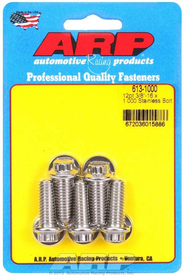 ARP 613-1000 - S/S Bolt Kit - 12pt. (5) 3/8-16 x 1.000 image