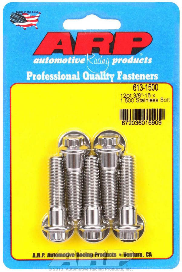 ARP 613-1500 - S/S Bolt Kit - 12pt. (5) 3/8-16 x 1.500 image