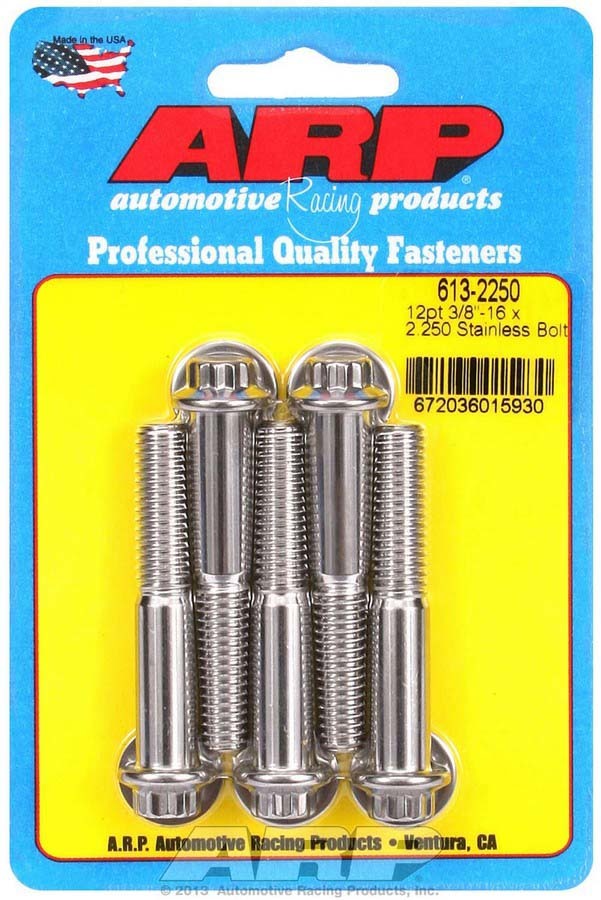 ARP 613-2250 - S/S Bolt Kit - 12pt. (5) 3/8-16 x 2.250 image