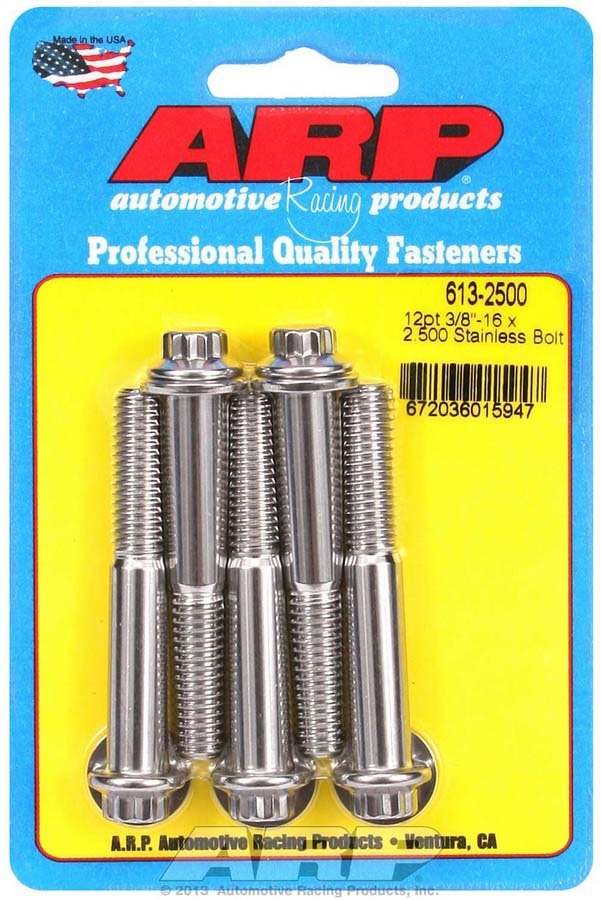 ARP 613-2500 - S/S Bolt Kit - 12pt. (5) 3/8-16 x 2.500 image