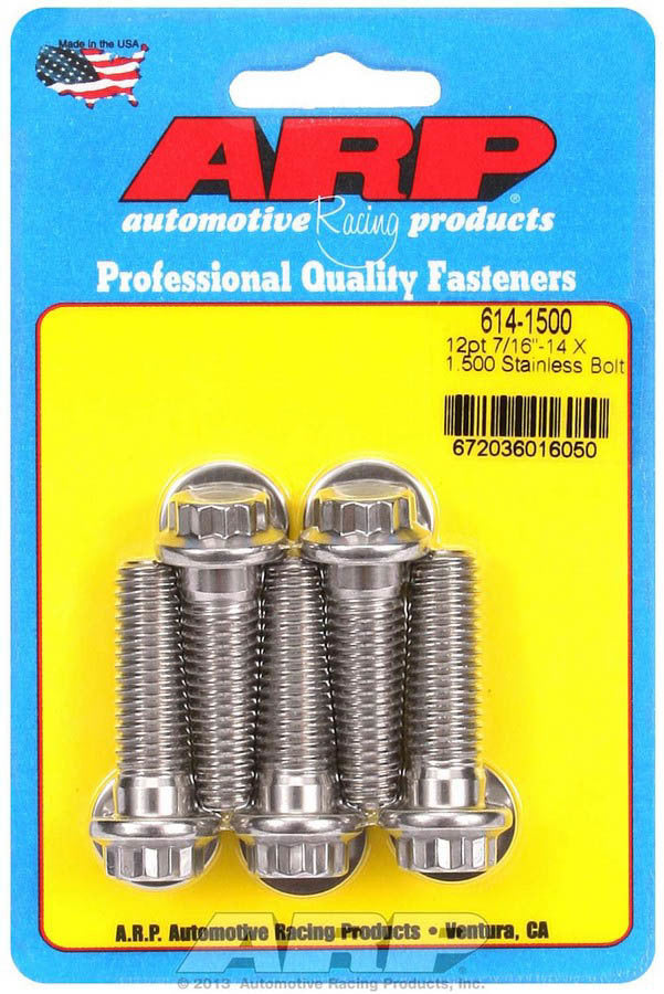 ARP 614-1500 - S/S Bolt Kit - 12pt. (5) 7/16-24 x 1.500 image