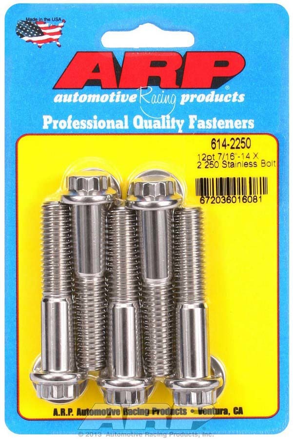 ARP 614-2250 - S/S Bolt Kit - 12pt. (5) 7/16-14 x 2.250 image