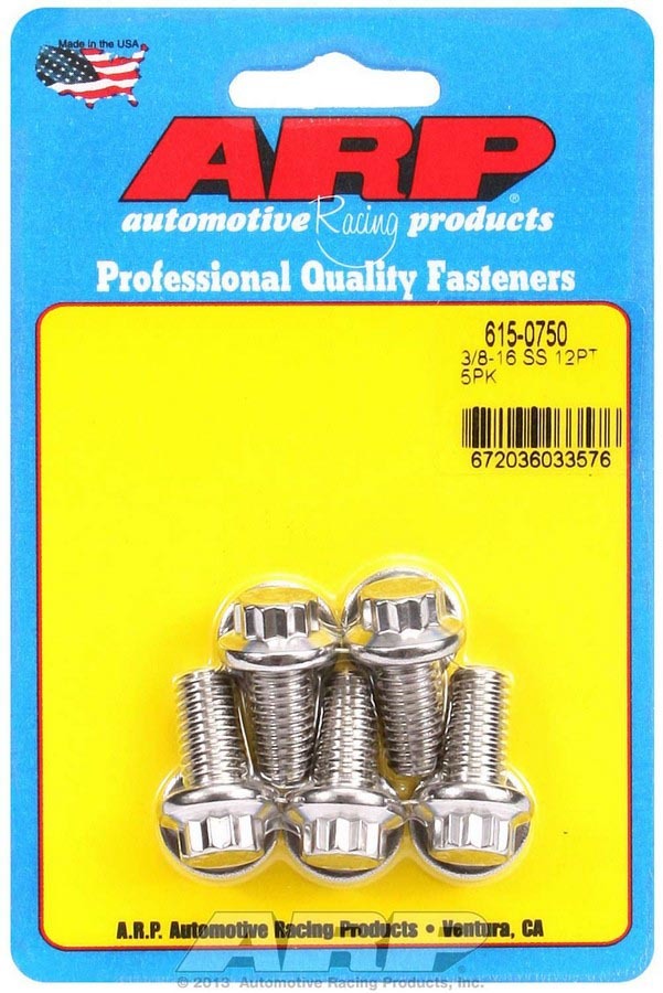 ARP 615-0750 - S/S Bolt Kit - 12pt. (5) 3/8-16 x 0.750 image