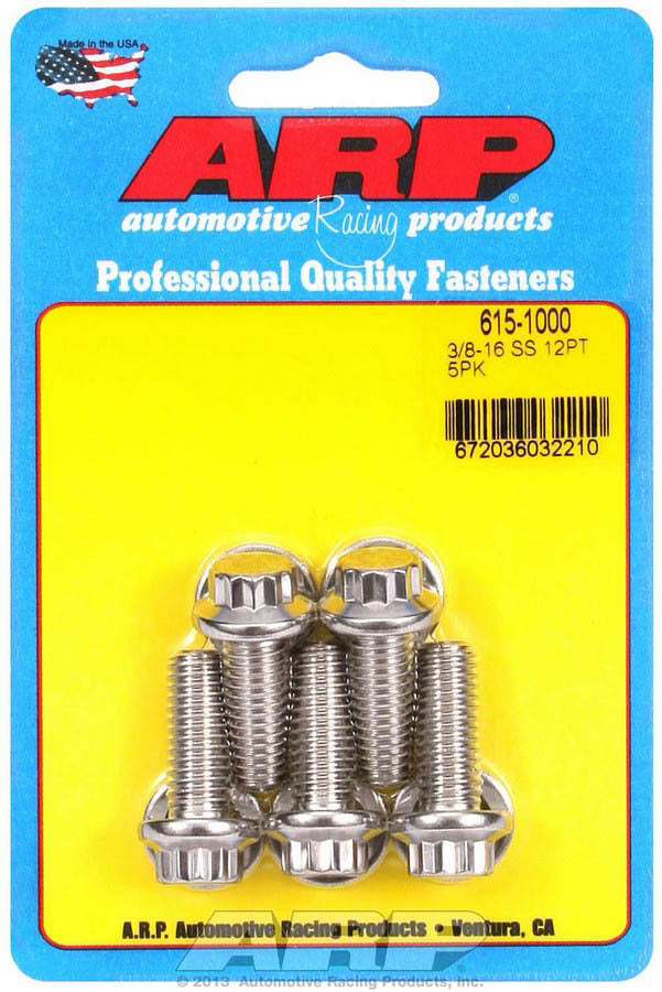 ARP 615-1000 - S/S Bolt Kit - 12pt. (5) 3/8-16 x 1.000 image