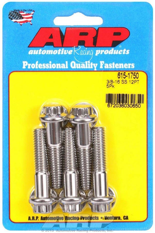 ARP 615-1750 - S/S Bolt Kit - 12pt. (5) 3/8-16 x 1.750 image