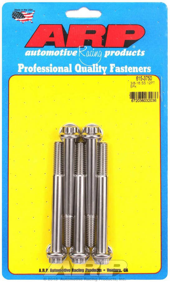 ARP 615-3750 - S/S Bolt Kit - 12pt. (5) 3/8-16 x 3.750 image