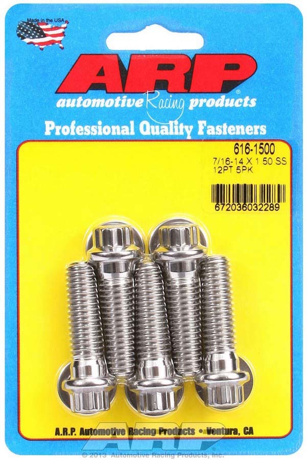 ARP 616-1500 - S/S Bolt Kit - 12pt. (5) 7/16-14 x 1.500 image