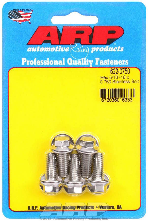 ARP 622-0750 - S/S Bolt Kit - 6pt. (5) 5/16-18 x .750 image